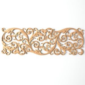 Large wooden openwork carved wall applique, Right